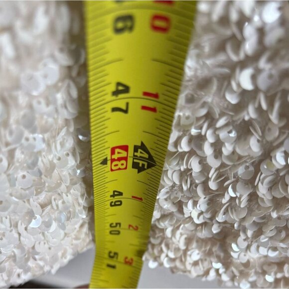 Zara Women Open Back Removable Long Sleeve Multiposition Sequin Dress Ivory Sz S - Picture 5 of 14